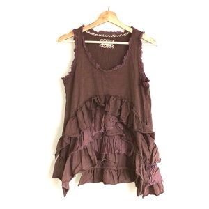 Anthropologie Sleeveless Ruffled Top Small
